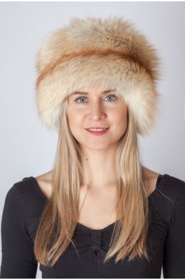 Platinum gold fox fur hat